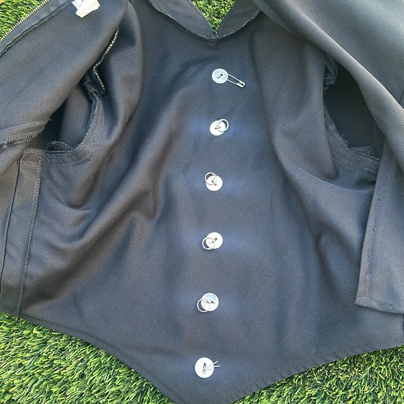 AUTHENTIC VINTAGE MARCHING BAND / DRUM UNIFORM SHIRT SIZE L, BLACK - Picture 8 of 14